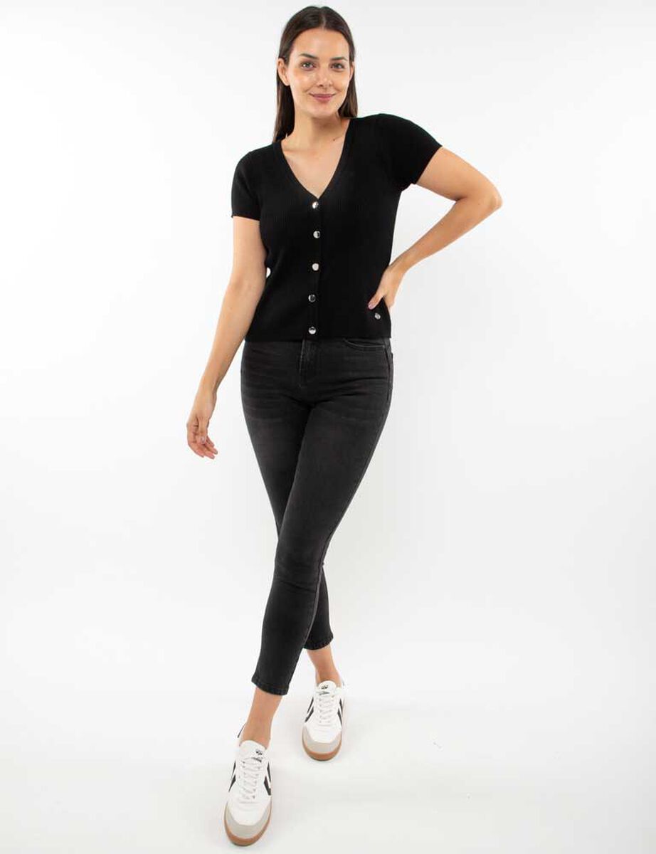 Polera Botones Manga Corta Mujer Zibel