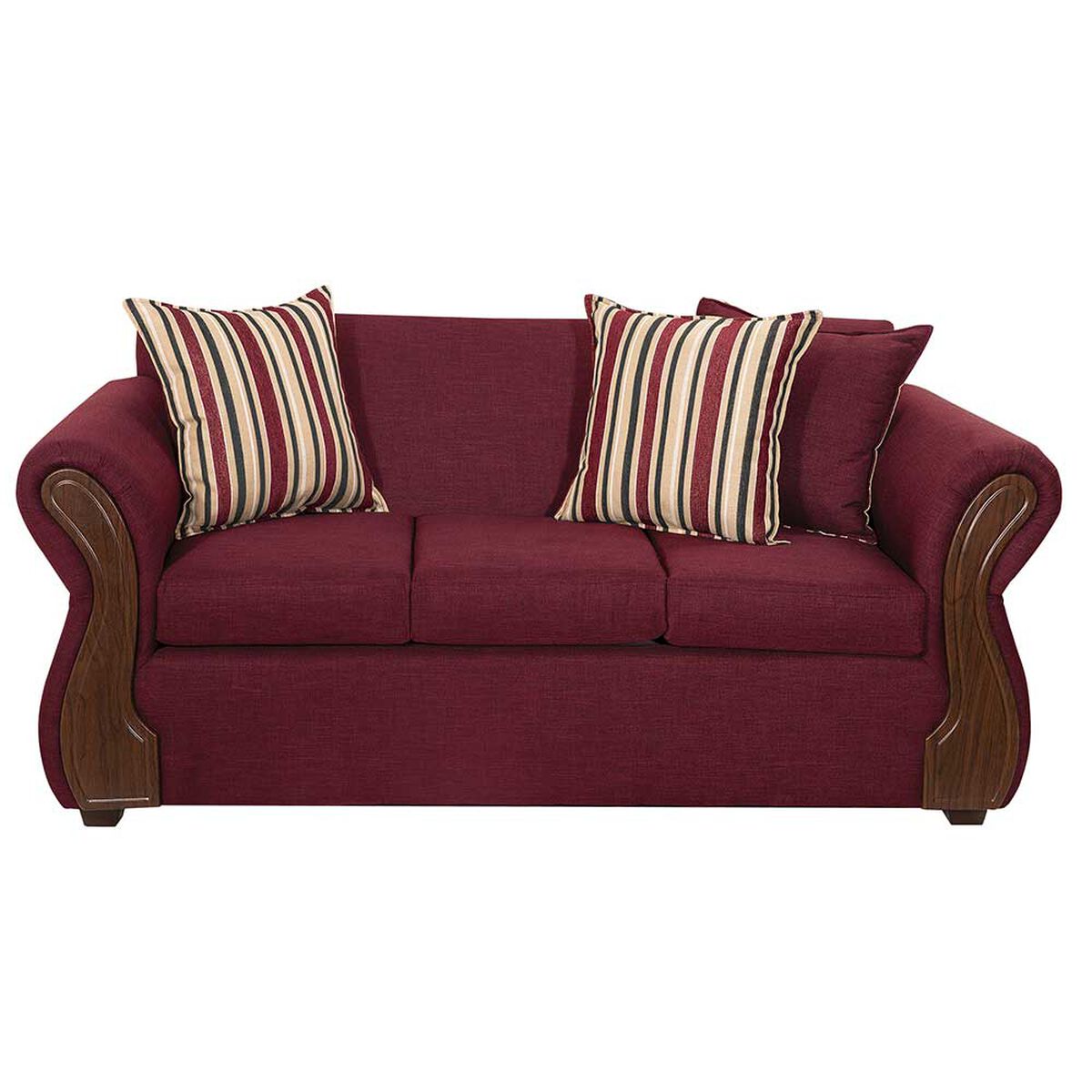 Juego de Living Deco Outlet Tarento Sofá 3 Cuerpos + Dos Sillones 1 Cuerpo Burdeo