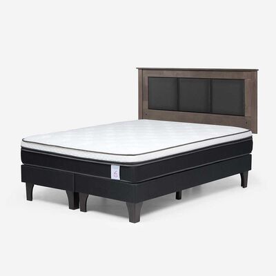 Imagen 2 del producto Cama Europea Rosen Base Dividida 2 Plazas New style 6 + Respaldo Rachel Gris
