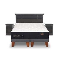 Cama Europea CIC Base Dividida 2 Plazas Premium + Respaldo + 2 Veladores Dublin