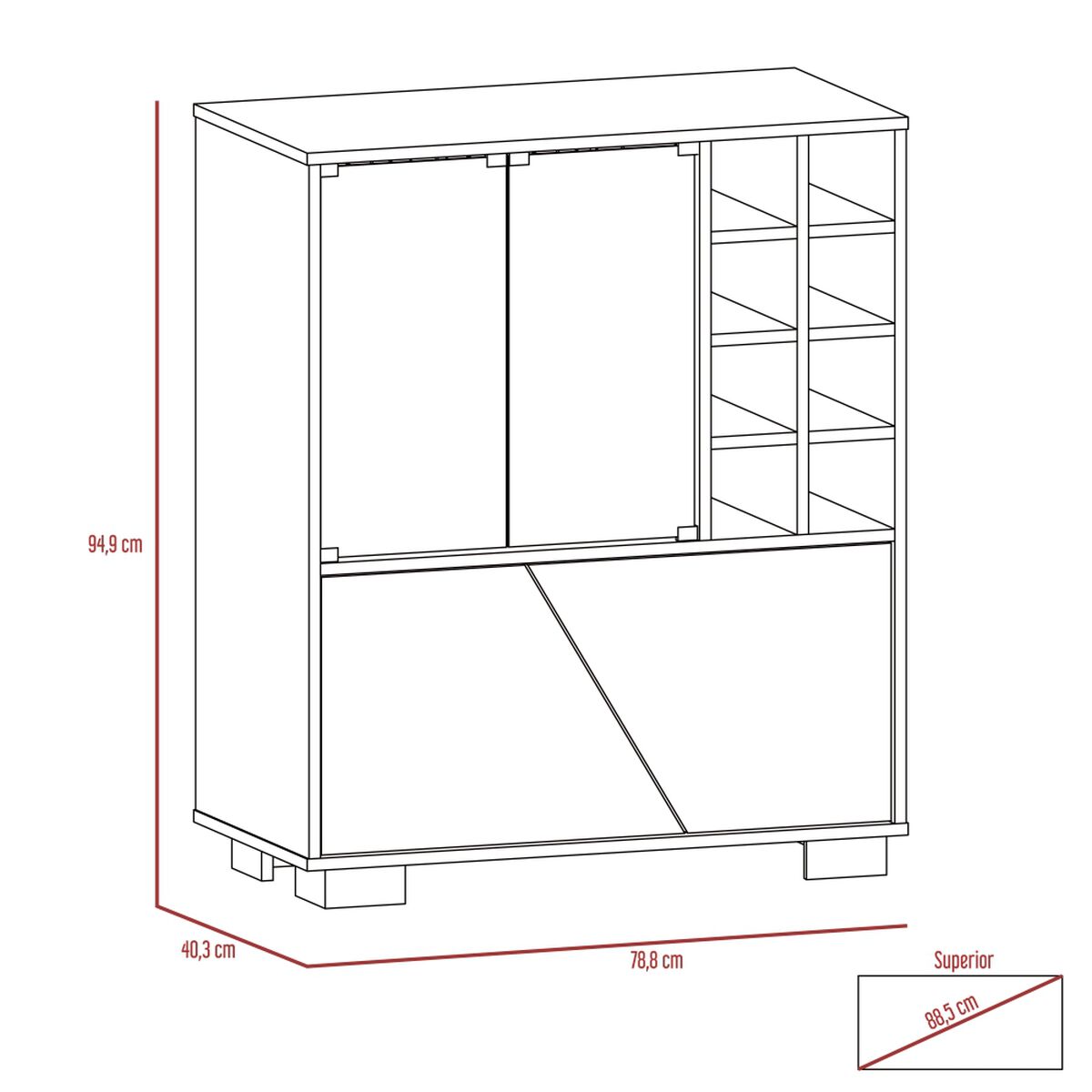 Rack TV Hasta 70" + Bar TuHome Fraktal