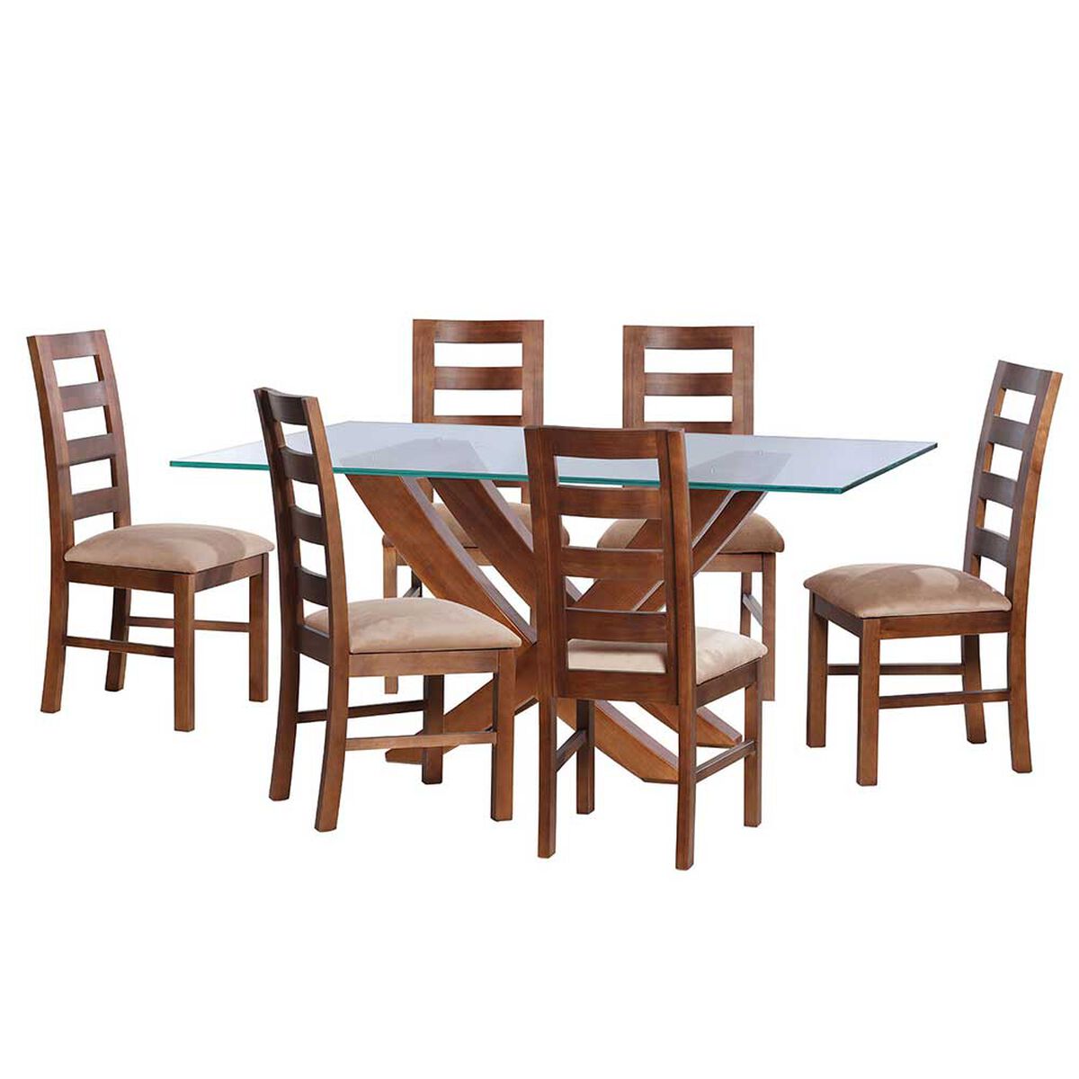 Juego de Comedor Latam Home Alicante 6 Sillas Beige