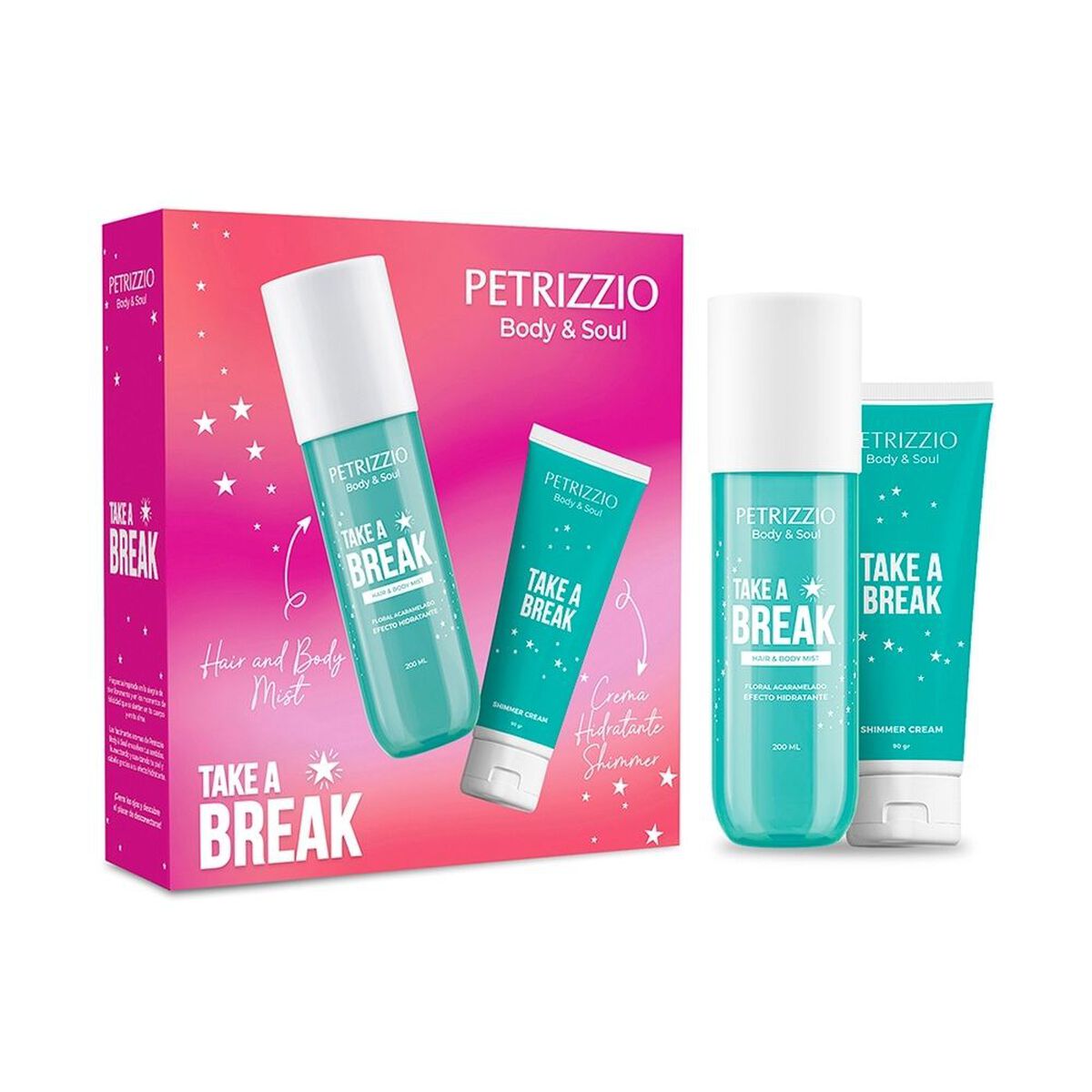 Set Body Mist Take a Break + Crema Shimmer Petrizzio