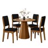 Juego de Comedor VekkaHome Isa 4 Sillas Negro