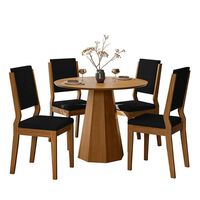 Juego de Comedor VekkaHome Isa 4 Sillas Negro
