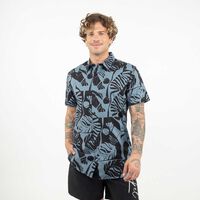 Camisa Manga Corta Hombre Zibel Azul-Piedr, Beige, Blanco, Verde