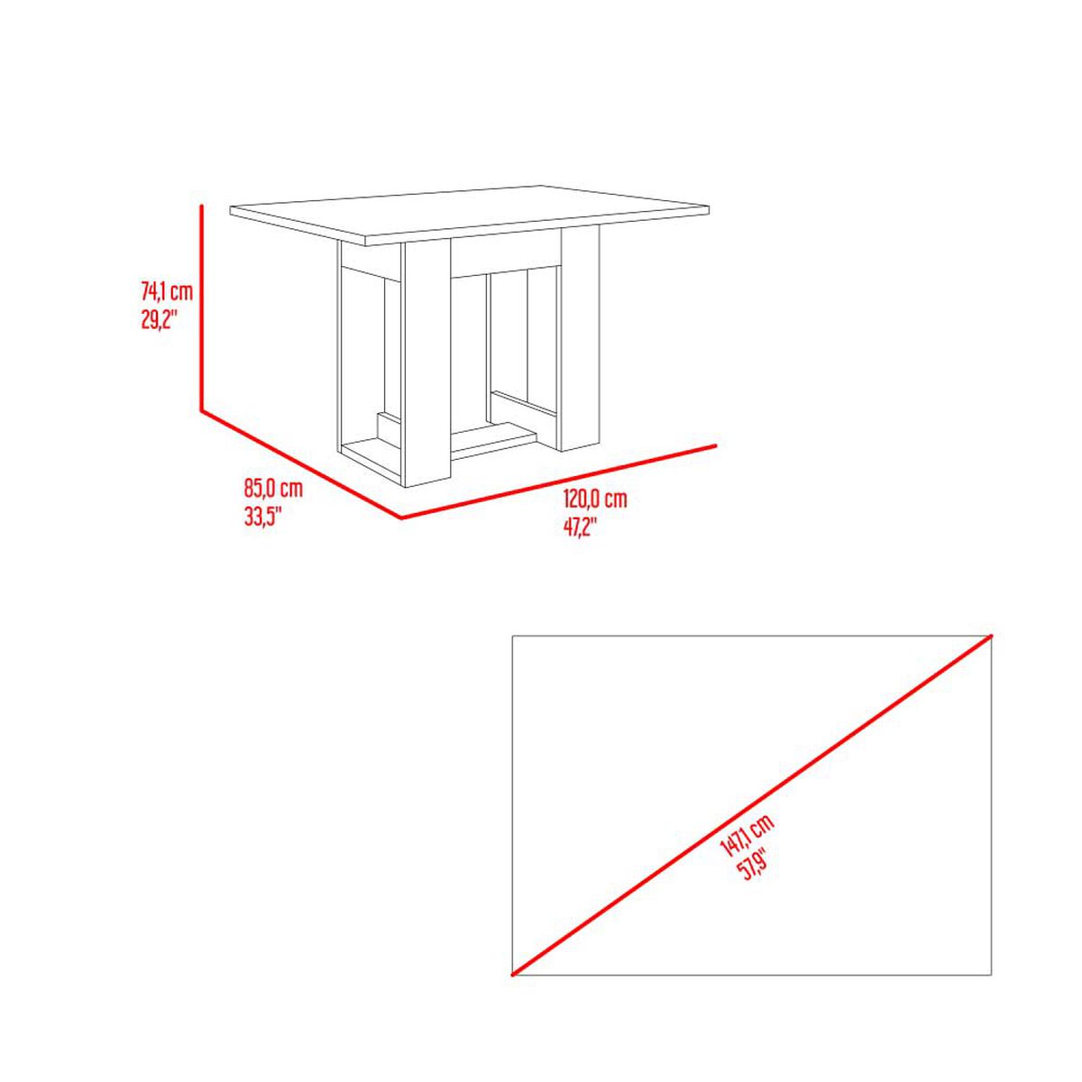 Mesa de Comedor TuHome Volterra Roble Gris