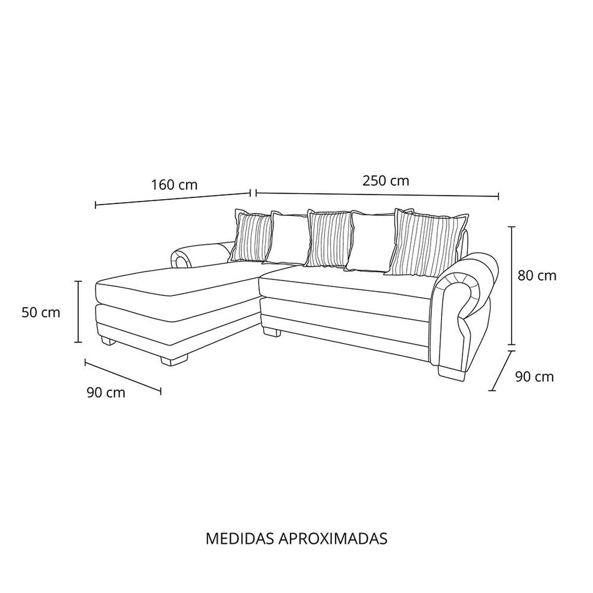 Sof&aacute; Seccional Living Factory Arizona 4 Cuerpos Beige