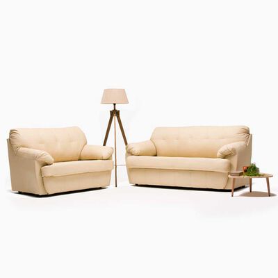 Imagen 2 del producto Juego de Living Cabsur Caburga Sofá 3 Cuerpos + Sofá 2 Cuerpos PU Beige