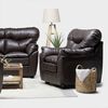 Juego de Living Almore Belén Sofá 2 cuerpos + Dos sillones 1 cuerpo Café