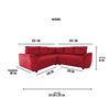 Sofá Seccional Deco Class Oxford 5 Cuerpos Burdeo