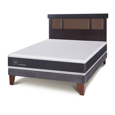 Imagen 2 del producto Cama Europea CIC 2 Plazas New Ortopedic + Respaldo Dublin Chocolate