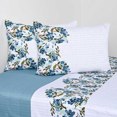 Imagen 1 del producto Juego de Sábanas American Family 144 Hilos 2 Plazas Flora Verde