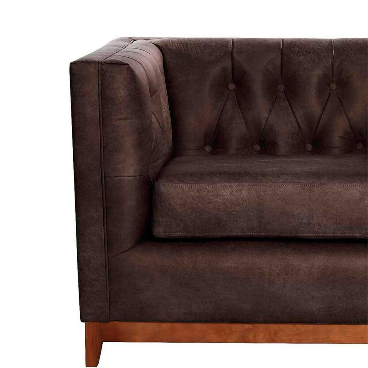 Sof&aacute; Latam Home Cuero Colorado Roma 3 Cuerpos Marr&oacute;n