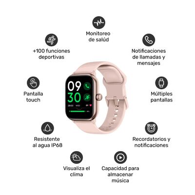 Imagen 2 del producto Smartwatch Lhotse Music Rhythm X10 Pink 41mm