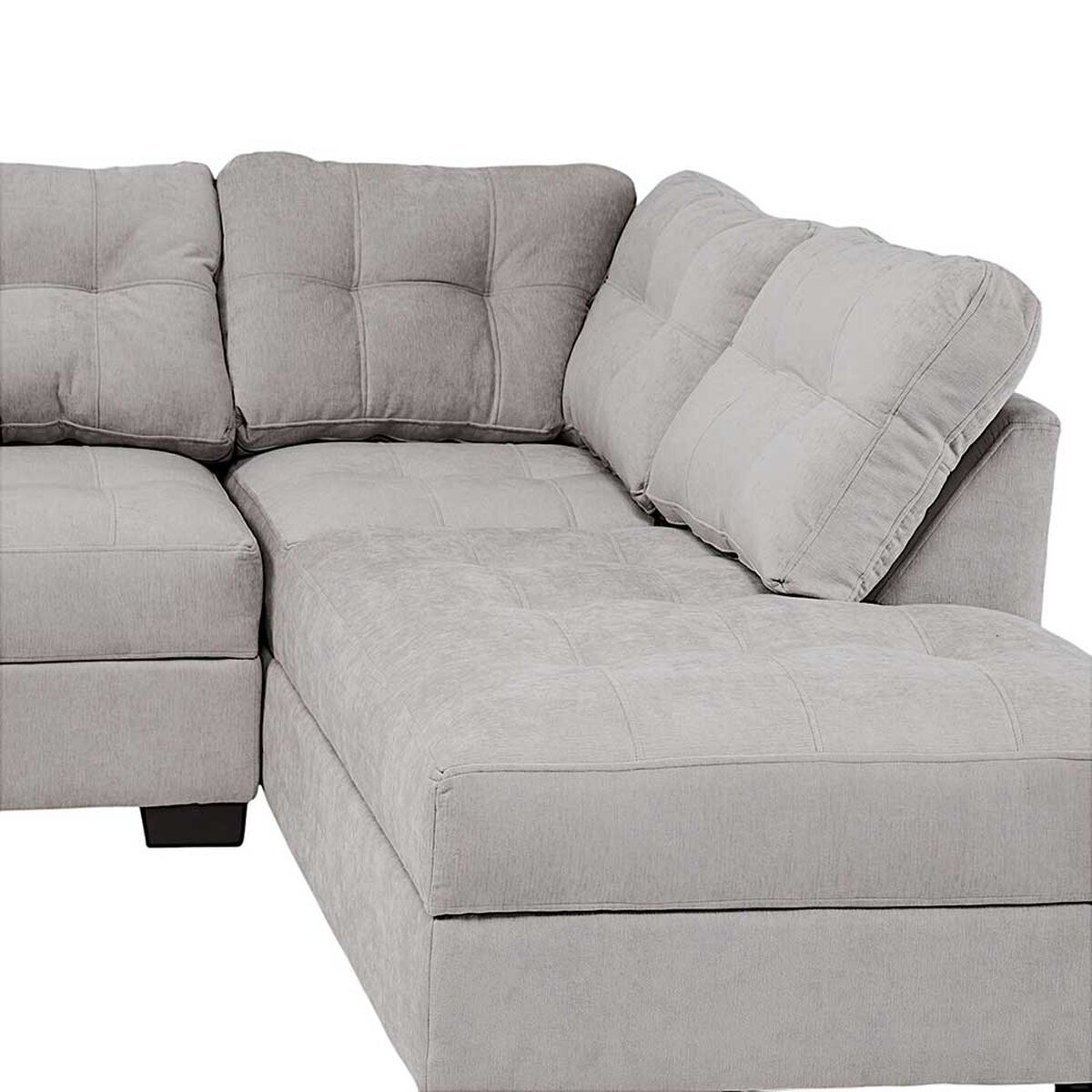 Seccional Derecho Muebles MPR Edimburgo 5 Cuerpos Gris Claro