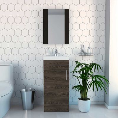 TUHOME Combo Espejo + Mueble Lavamanos TuHome My Bath Miel Coñac