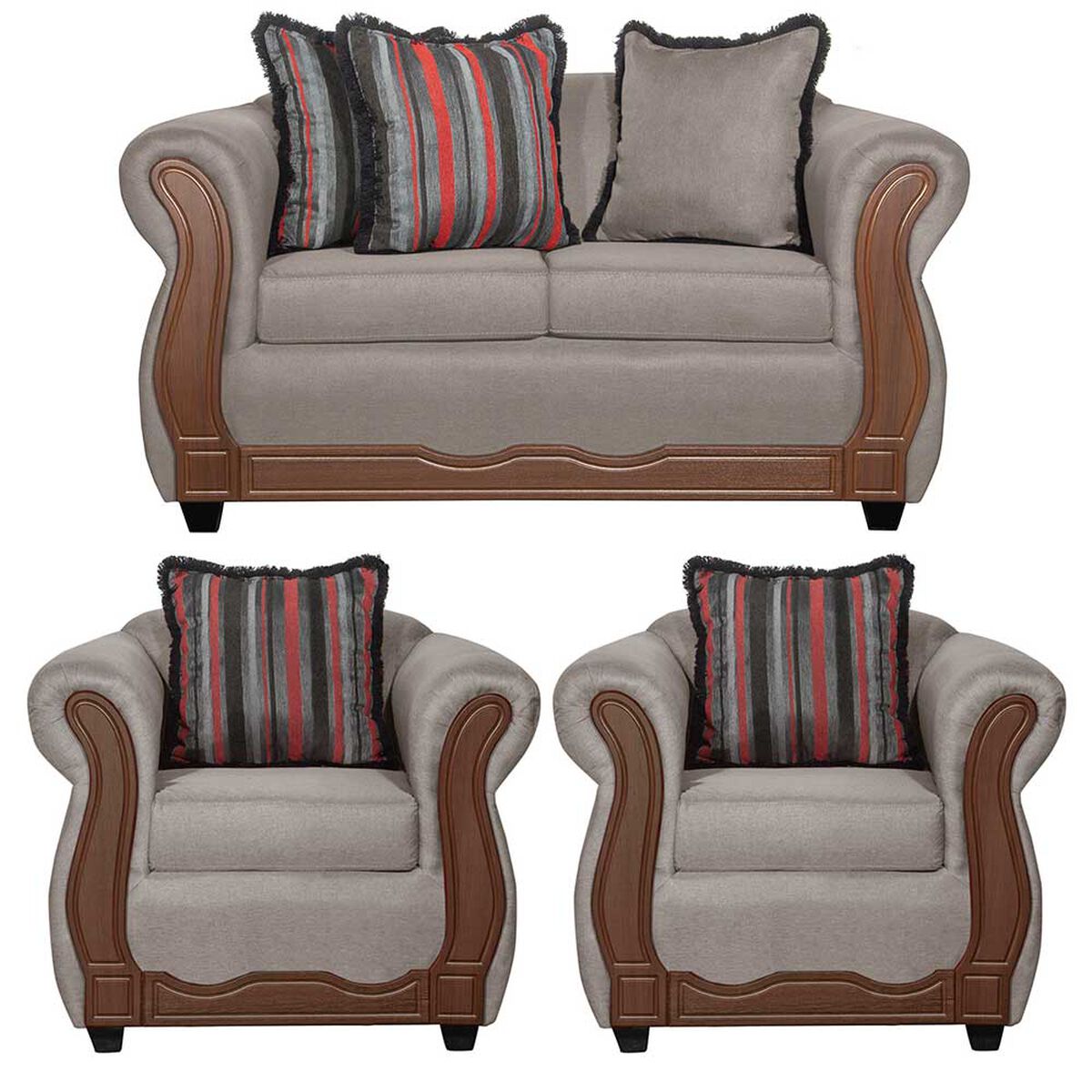 Juego de Living Black Factory Sofia 4 Cuerpos Beige