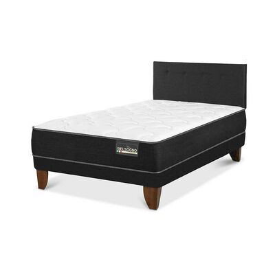 Imagen 2 del producto Cama Europea Belsogno 2 Plazas Plus + Respaldo Black