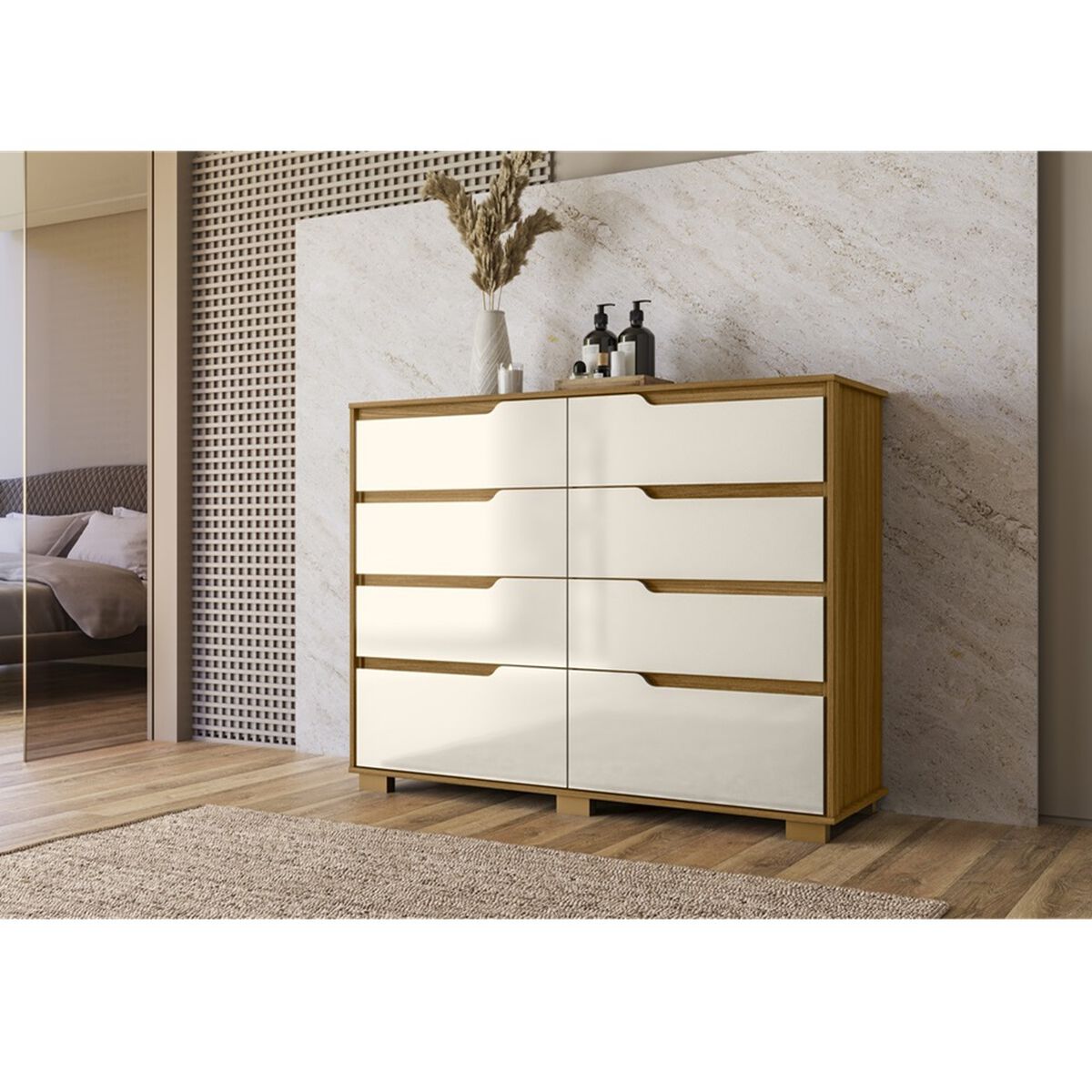Cómoda Di Poretti Georgia 8 Cajones Blanco