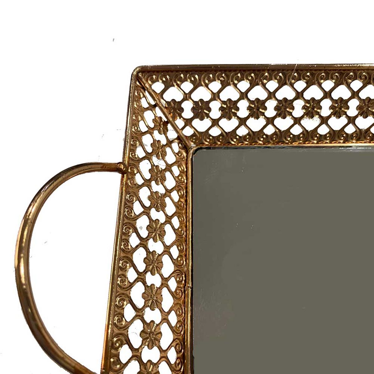 Bandeja Metal Vgo Espejada Rectangular 35 x 25 cm Dorado