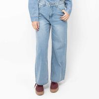 Jeans Wide Leg Mujer Fiorucci Celeste, Negro