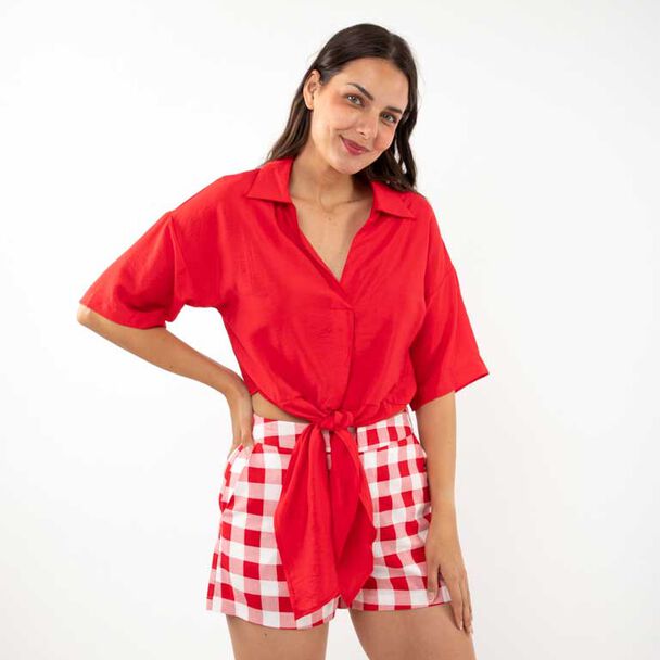 Blusa Nudo Manga 3/4 Mujer Zibel