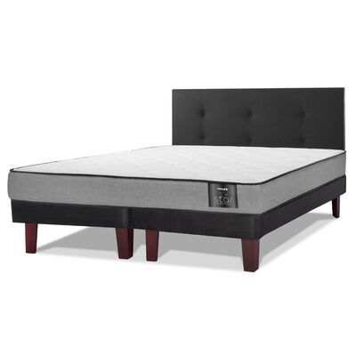 Imagen 2 del producto Cama Europea Flex Base Dividida 2 Plazas Star + Respaldo Royal Negro