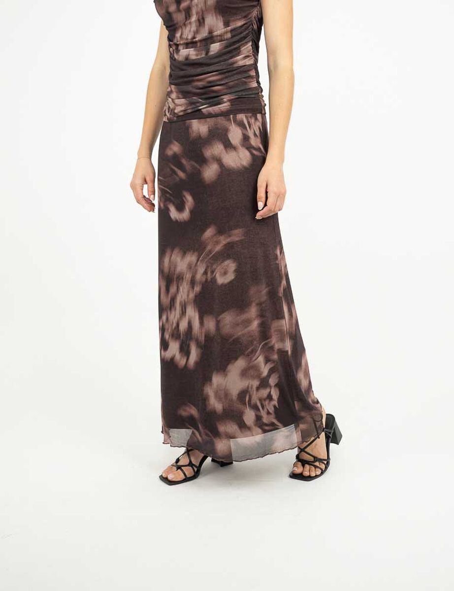 Falda Maxi Estampada Mujer Zibel