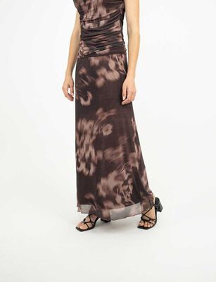 Imagen 1 del producto Falda Maxi Estampada Mujer Zibel Cafe