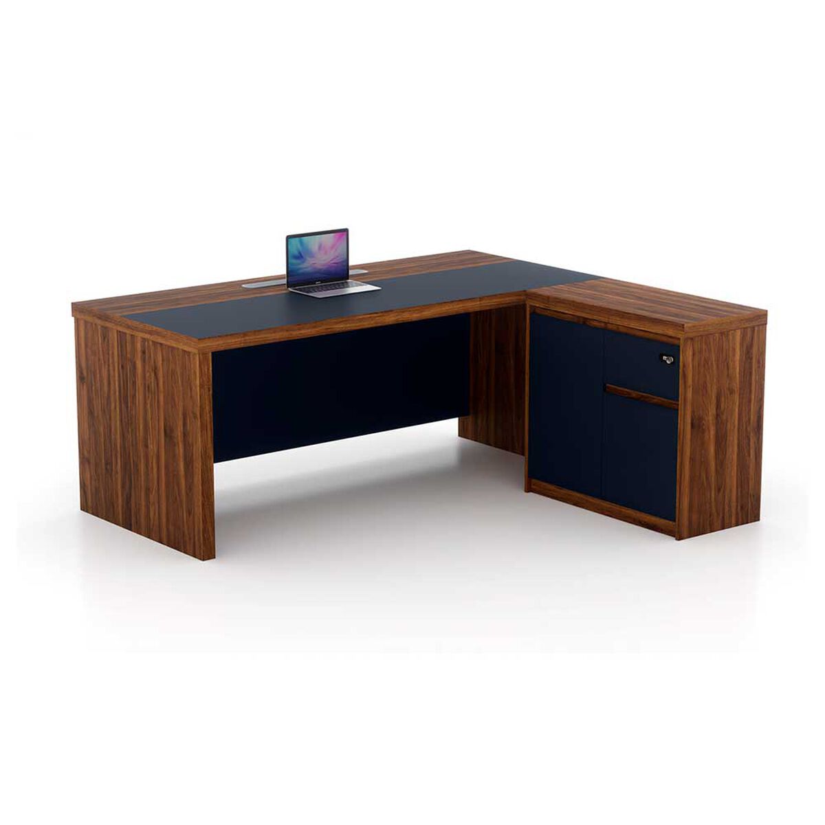 Escritorio Rodler Loop Caf&eacute; Almendra-Gris Oscuro