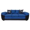 Juego de Living Elegant Detail Houston Sof&aacute; 3 Cuerpos + Dos Sitiales Azul