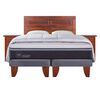 Cama Europea CIC Base Dividida 2 Plazas Ortopedic Advance + Respaldo + 2 Veladores Milan + 2 Almohadas + Plum&oacute;n