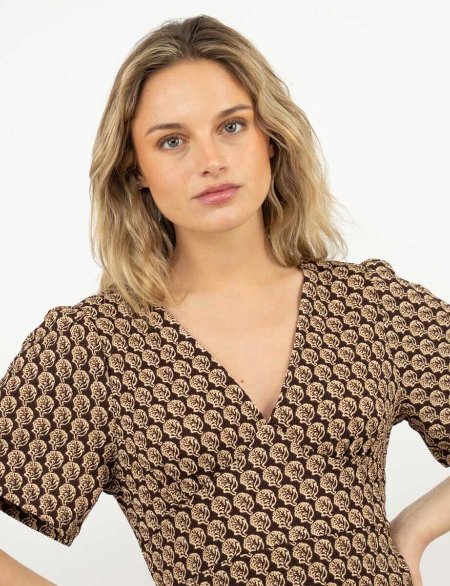 Vestido Mini Manga Corta Mujer Icono