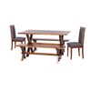 Juego de Comedor Latam Home Sevilla Girona 2 Sillas + 2 Bancas Lino Gris Oscuro