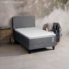 Cama Europea Celta 1,5 Plazas Carbono + Respaldo Acolchado