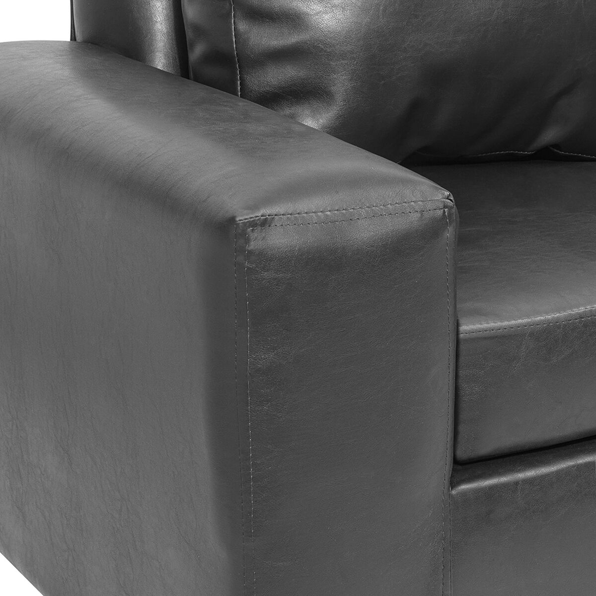 Juego de Living Innovamuebles Kahlo Sofá 3 Cuerpos + Dos Sillones 1 Cuerpo Negro