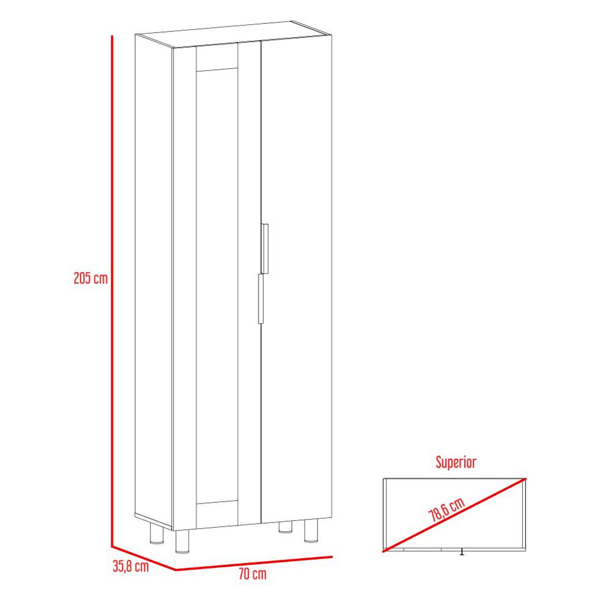 Combo Mueble Alacena + Mueble Microondas TuHome Fendi Rovere Blanco