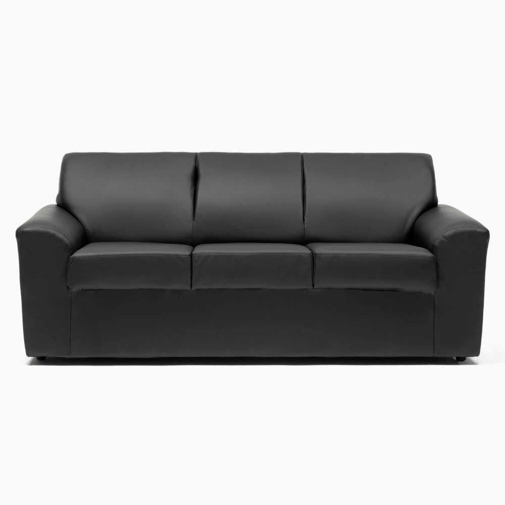 Sofá Cabsur Milan 3 Cuerpos PU Negro