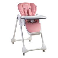 Silla de Comer Bebe EasyFeed Reclinable con Ruedas Rosado Bebesit