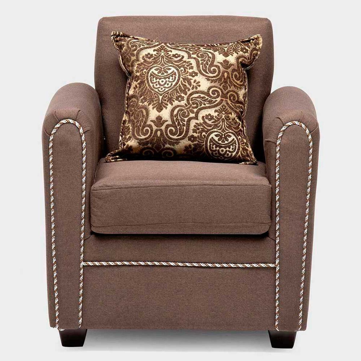 Juego de Living Almore Alemania Sof&aacute; 3 Cuerpos + Dos Sillones 1 Cuerpo Caf&eacute;