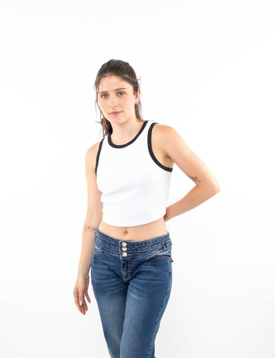Polera Crop Sin Mangas Mujer Icono