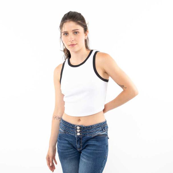 Polera Crop Sin Mangas Mujer Icono