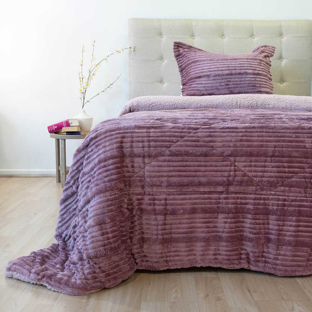Cubrecama Doral 1.5 Plazas Coteloni Nebula Sherpa Rosa