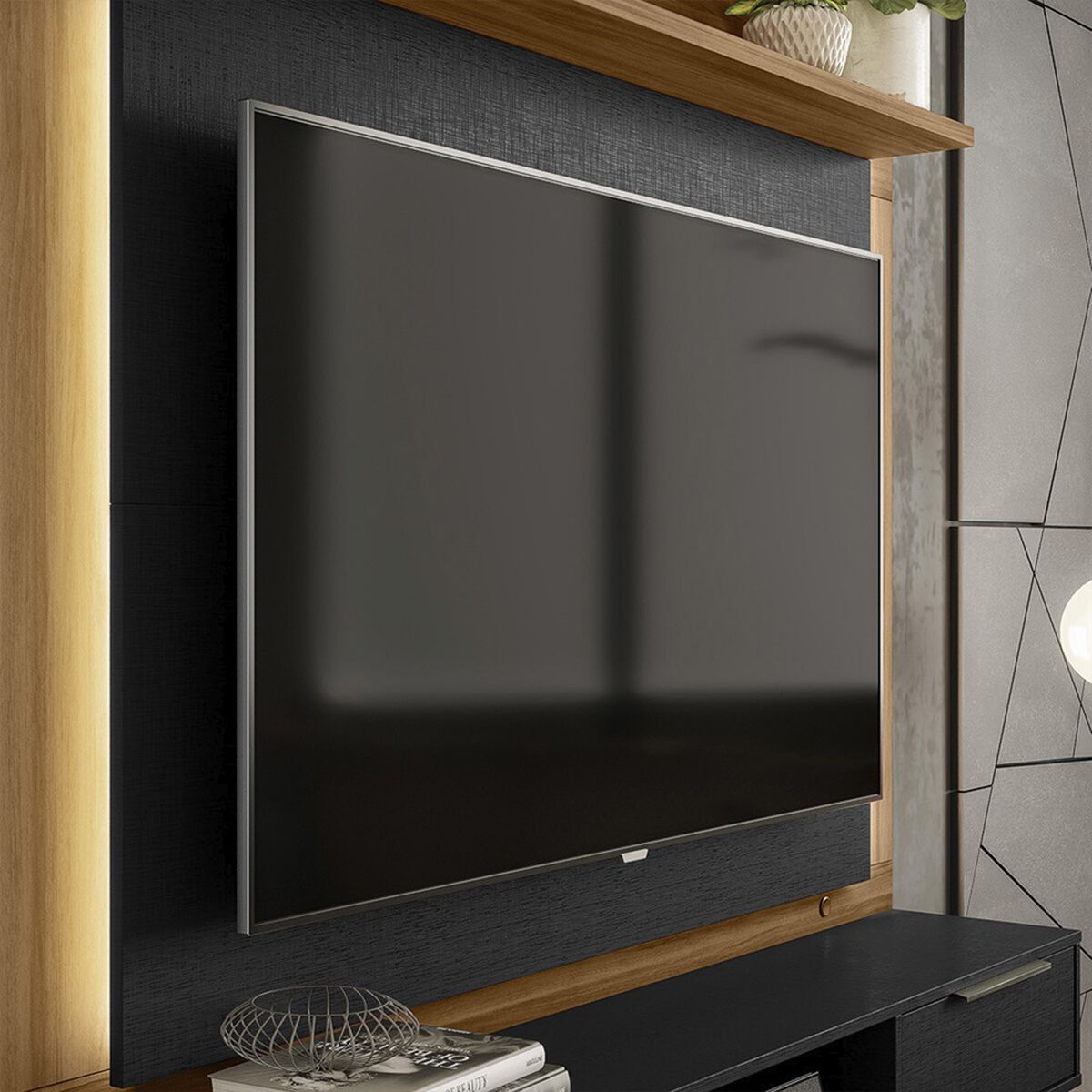 Panel TV Home Mobili Florida Hasta 58" Negro