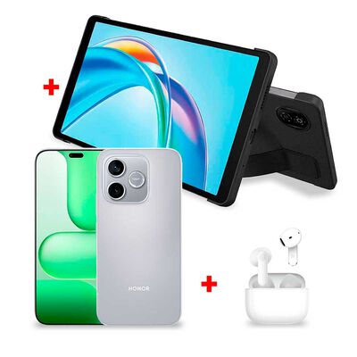 Combo Celular Honor H600e 5G 512 GB 6,6" Velvet Grey + Tablet Honor Pad X7 5504AEHH Snapdragon &reg; 685 4 GB RAM 128 GB 8,7" Gris + Aud&iacute;fonos On Ear Honor X7e Active Blanco