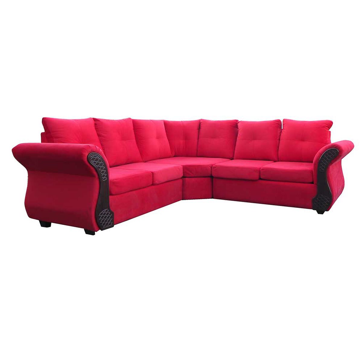 Sofá Seccional Almore Atlanta 5 Cuerpos Rojo