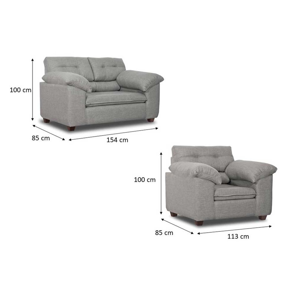 Juego de Living Innovamuebles Liverpool Córdoba Sofá 2 Cuerpos + Dos Butacas 1 Cuerpo Beige