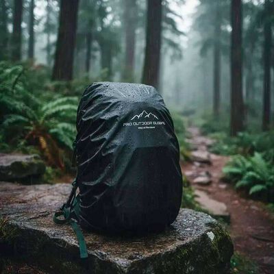 Cubre Mochila Contra Agua Impermeable Funda 45Lts Negra Pro Outdoor