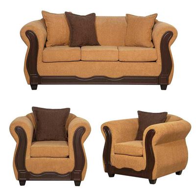 Imagen 1 del producto Juego de Living Black Factory Barcelona Sofá 3 Cuerpos + Dos Sillones 1 Cuerpo Oro